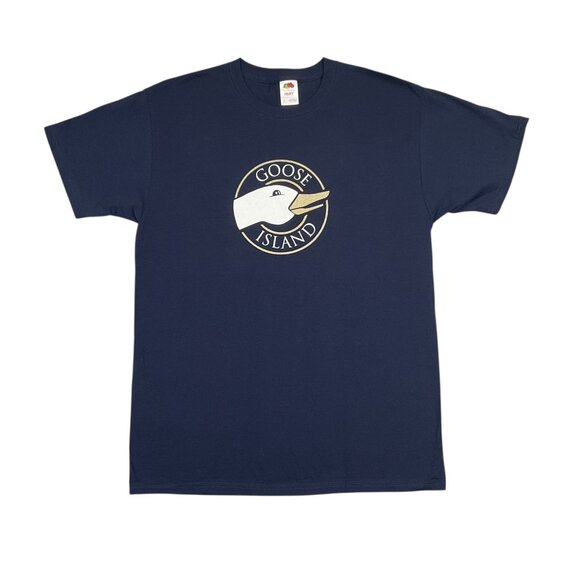Goose Island Beer T Shirt Mens Large L Navy Blue Short Sleeve Chicago Brewery - Picture 1 of 9